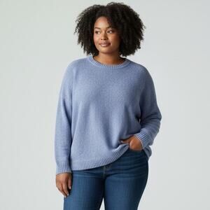 Eileen Fisher Chenille Long Sleeve Sweater Women's Sz 1X Periwinkle Relaxed